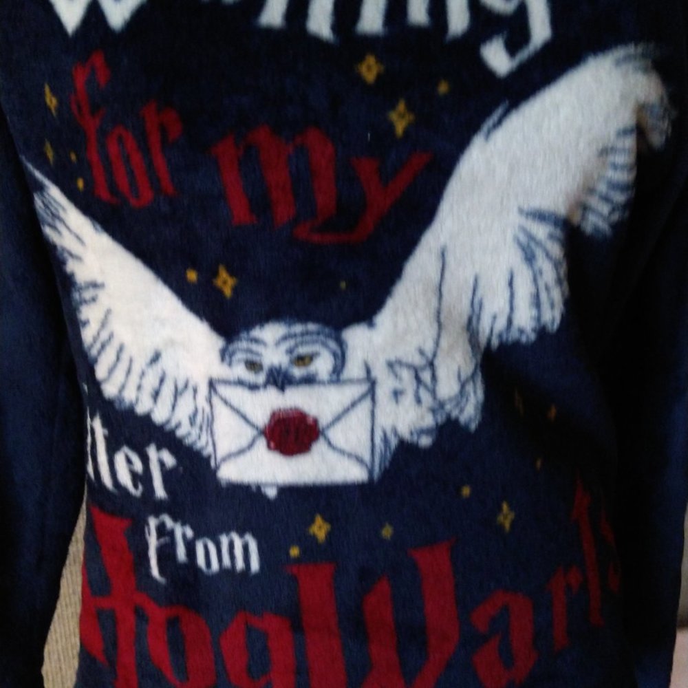 HARRY POTTER - COMFY FLEECE - LONG SLEEVE SLEEP SHIRT SIZE M - Picture 2 of 4